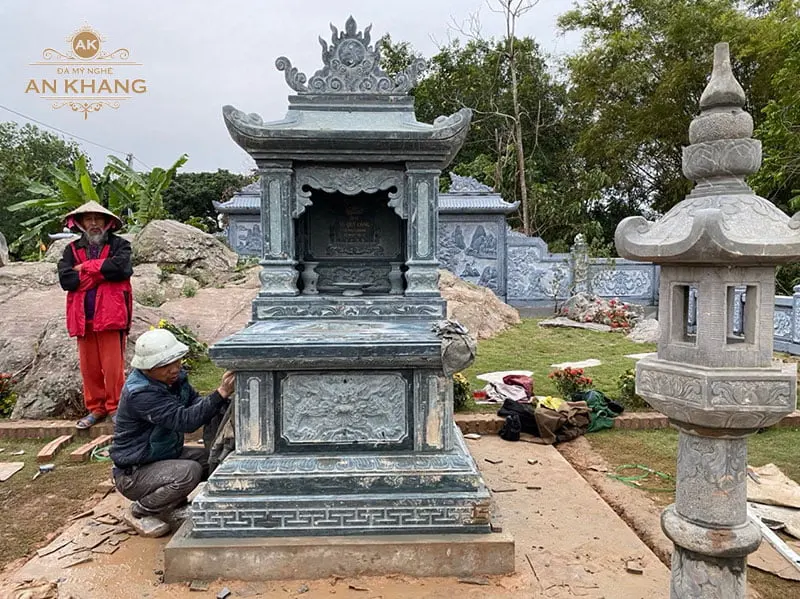 mẫu lăng mộ đá 1 mái đẹp đơn giản