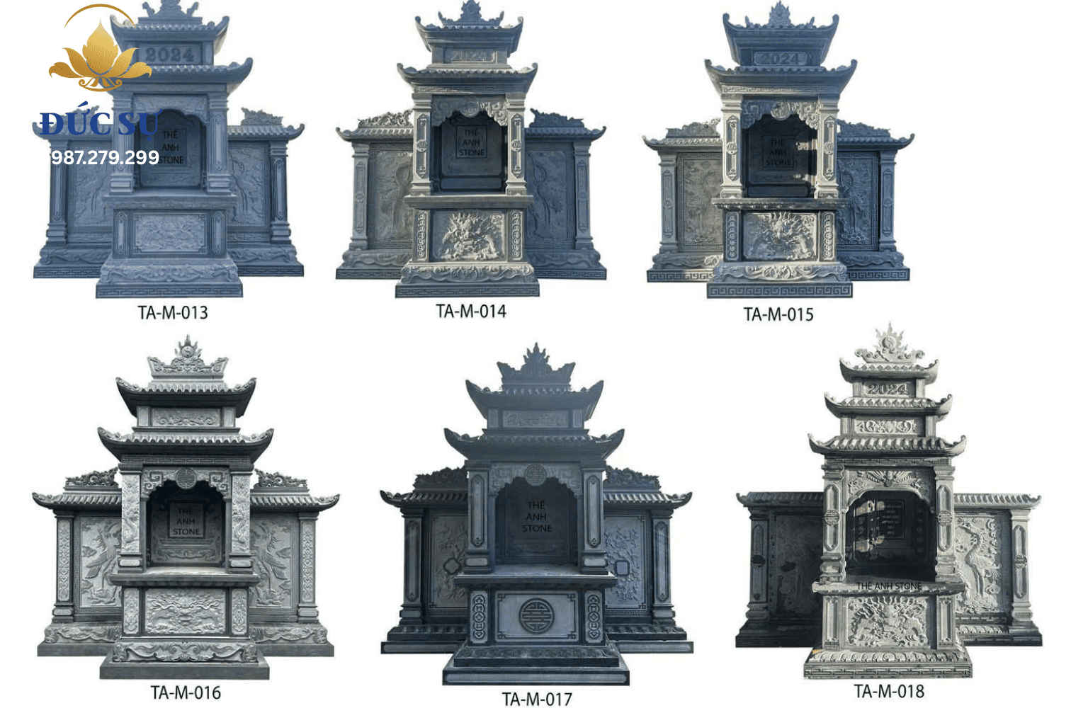 Lăng Thờ Đá Xanh - Xám Ghi DS007