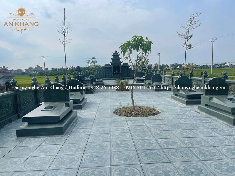 mẫu lăng mộ đá xanh rêu cao cấp
