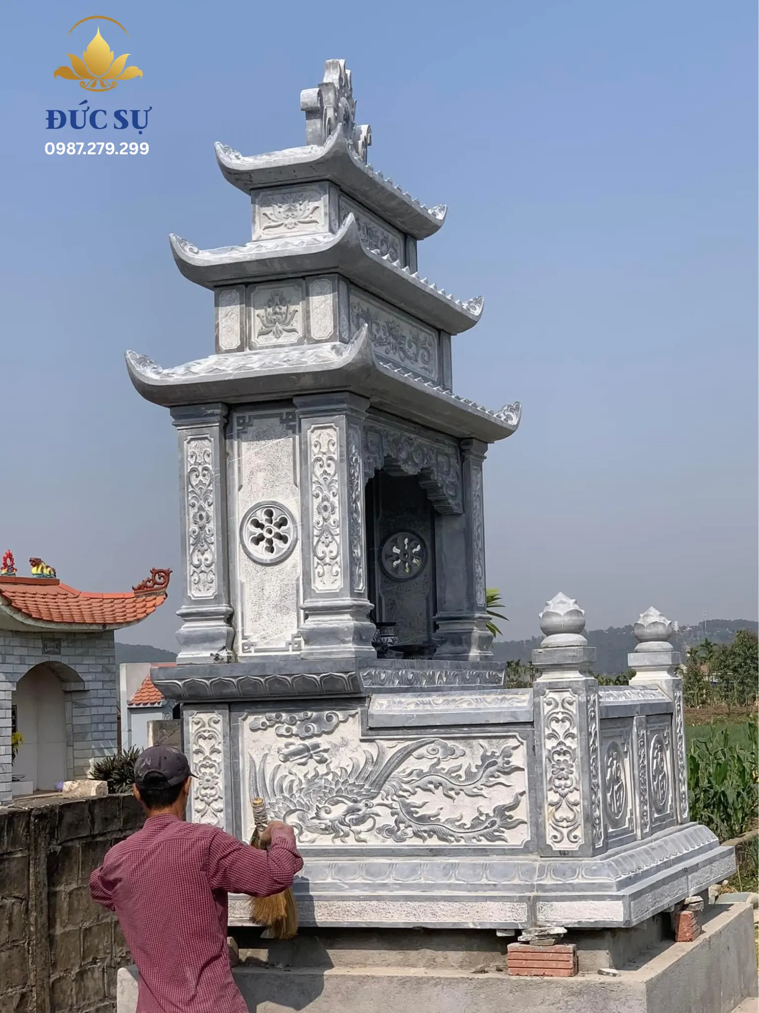 Bảng tra cứu kích thước mộ đá ba mái chuẩn phong thủy Lỗ Ban