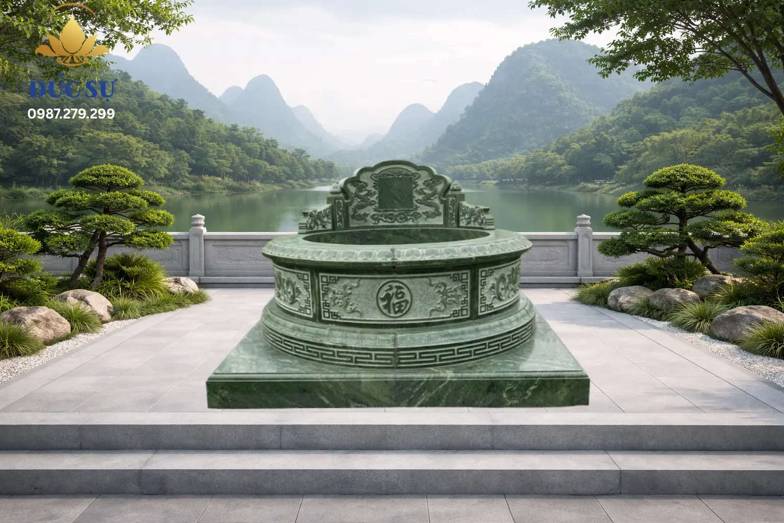 Mộ Đá Tròn Đá Xanh Rêu