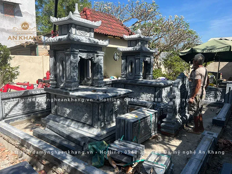 lăng mộ đá 2 mái đẹp