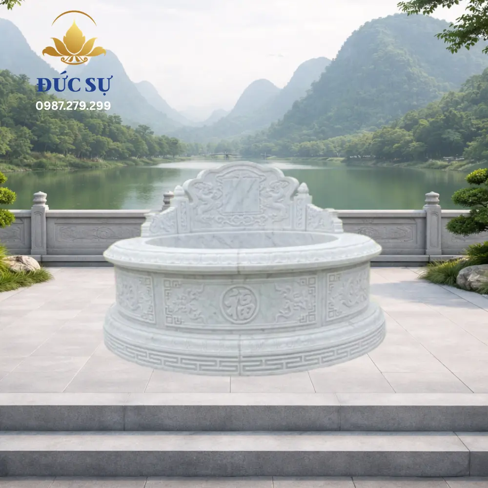 Mộ Đá Tròn Đá Trắng DS085
