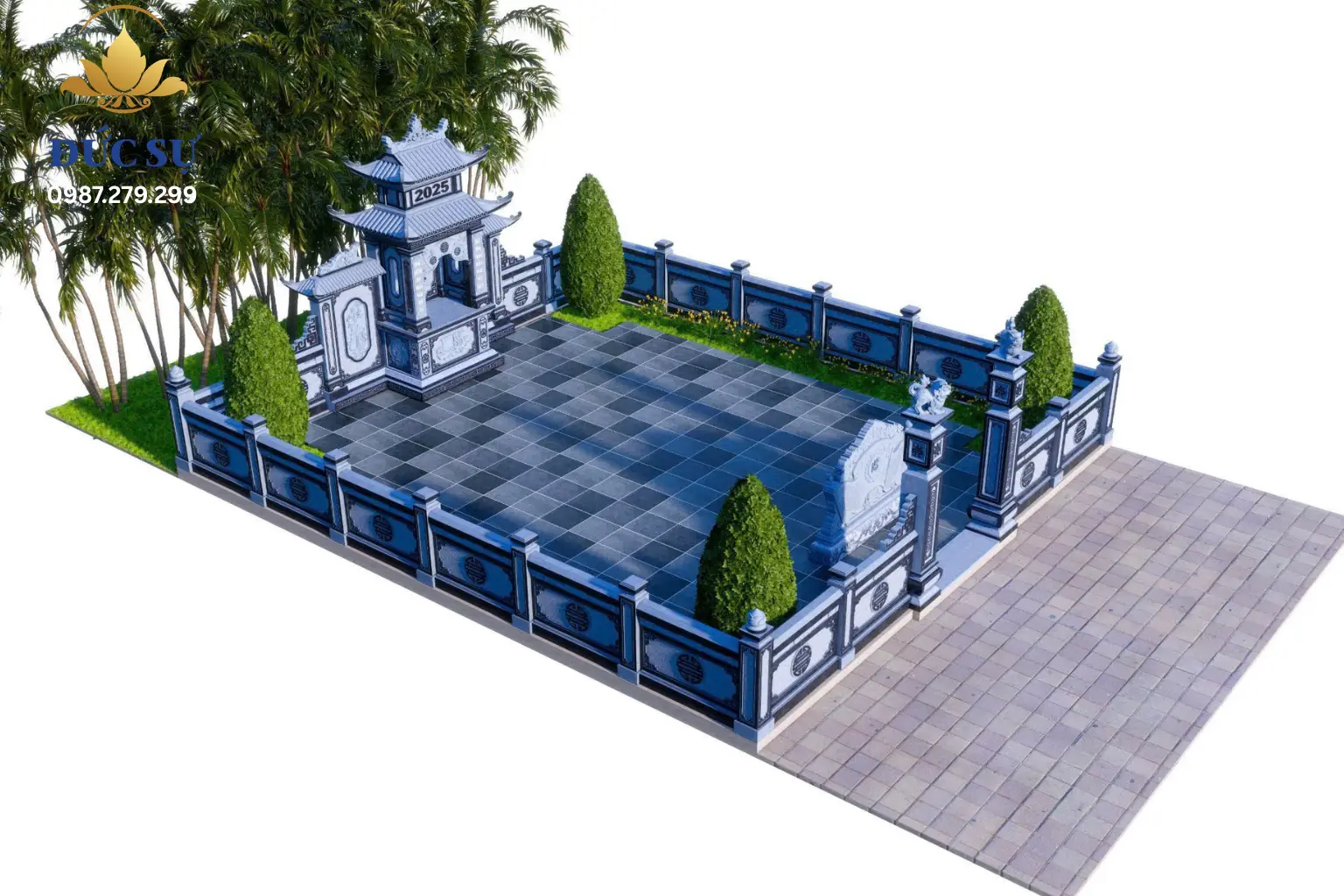 Thiết Kế Khu Lăng Mộ Đá Xanh Đen Tại Lạng Sơn