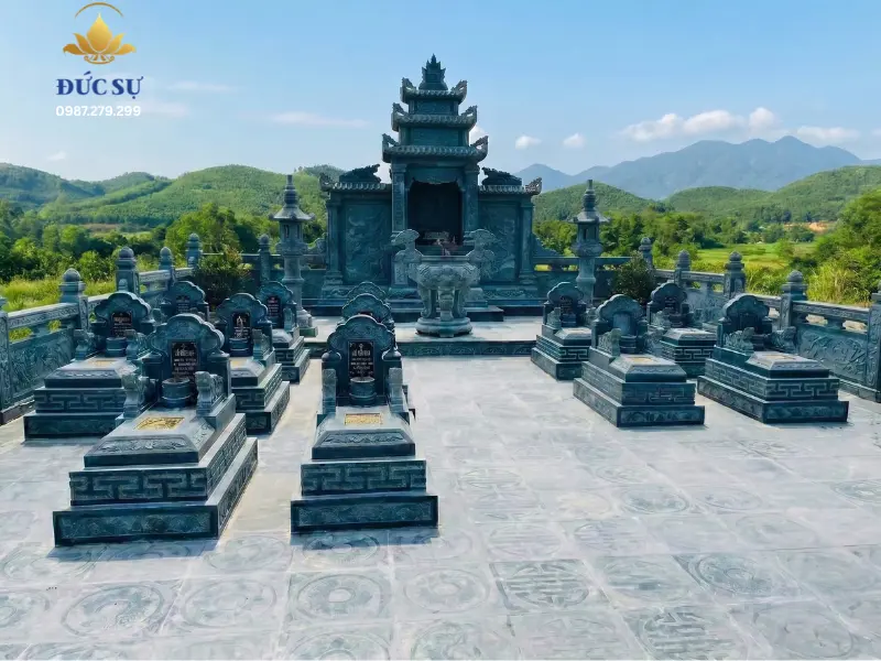 Mẫu mộ đá đơn giản không mái - mộ hậu bành