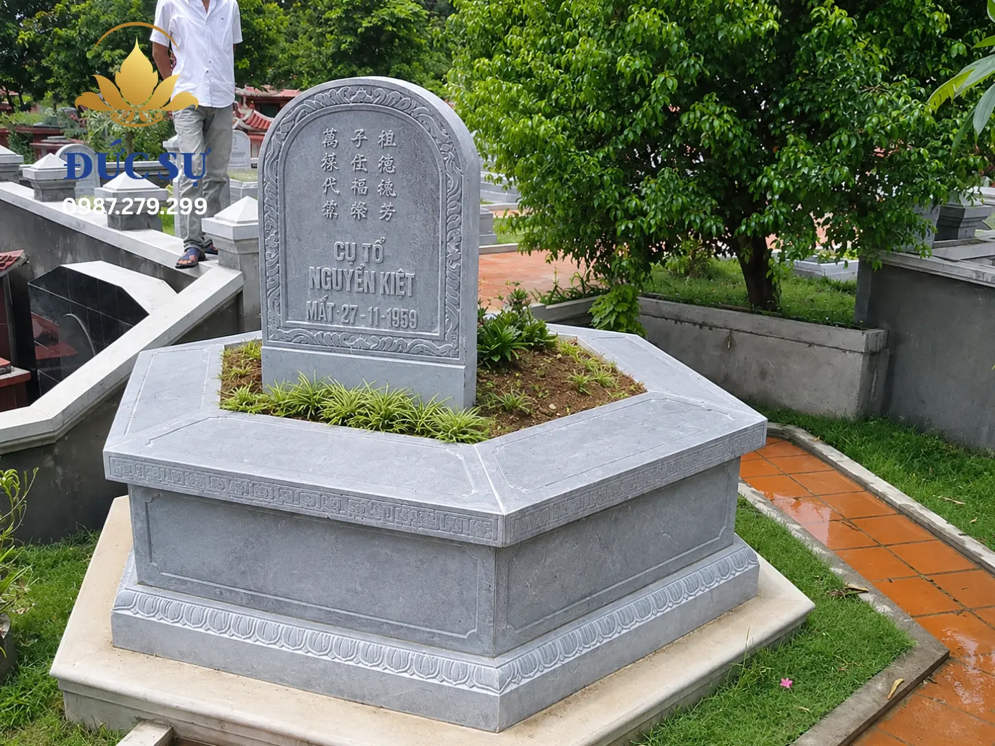 Kích thước mộ đá lục giác chuẩn phong thủy (Thước Lỗ Ban)