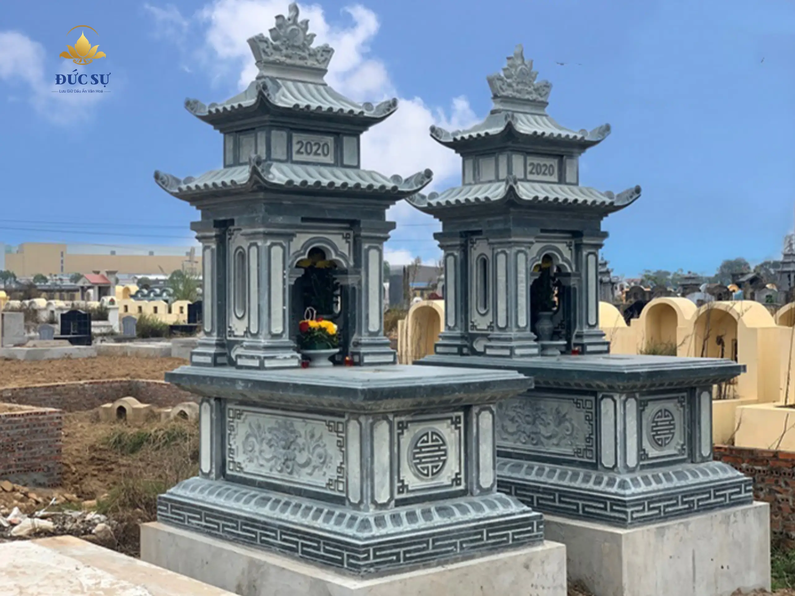 lăng mộ đá có mái che mang ý nghĩa phong thủy tốt 