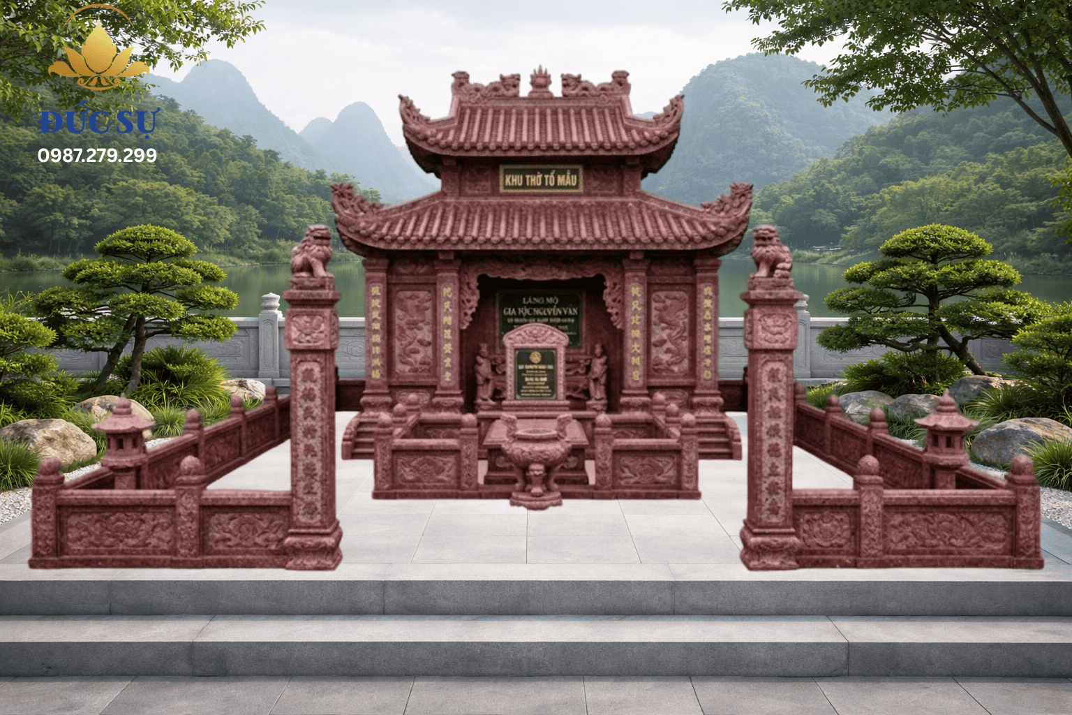 Lăng mộ đá truyền thống đỏ