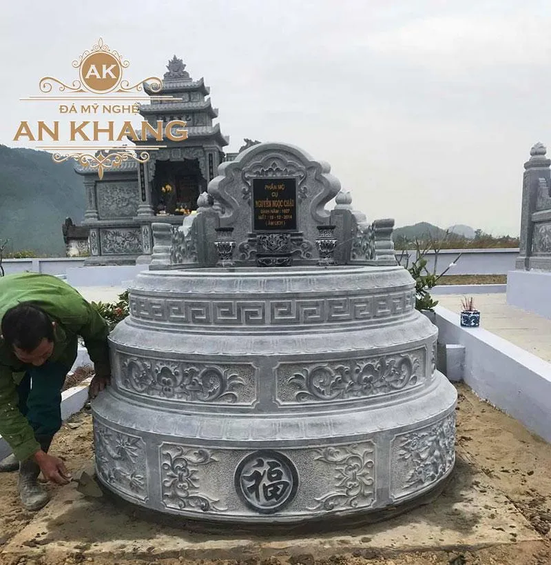 Mẫu lăng mộ tổ bằng đá hình tròn