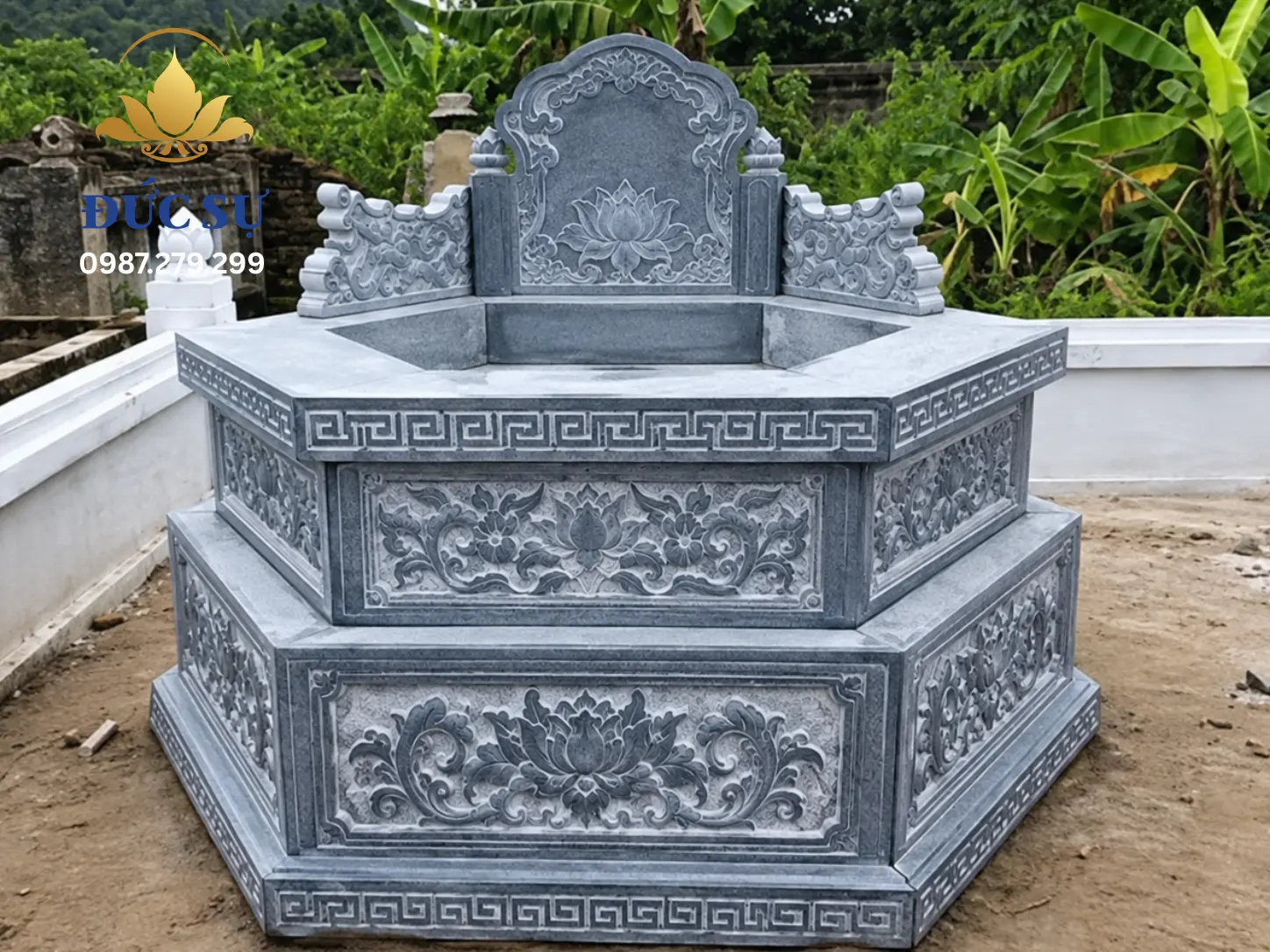 Kích thước mộ đá bát giác chuẩn phong thủy và hợp kiến trúc