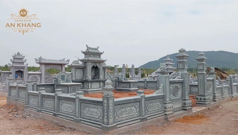 mẫu lăng mộ đá xanh rêu đẹp cao cấp