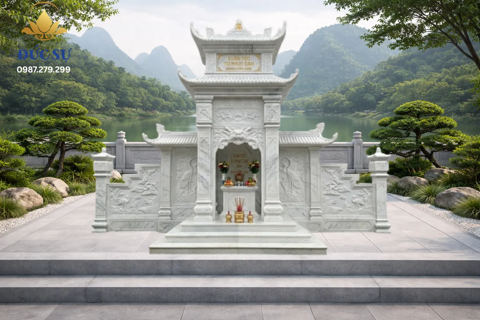 Lăng Thờ Đá 2 Mái Đá Trắng