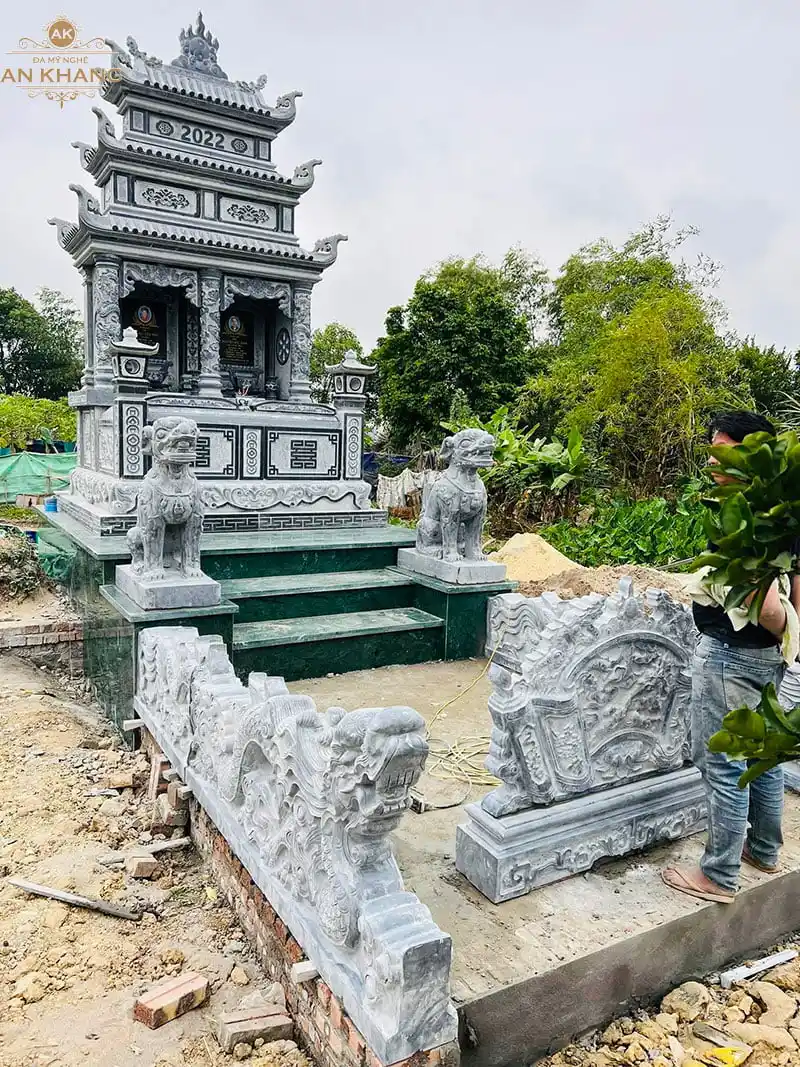 mẫu mộ đá 3 mái đẹp