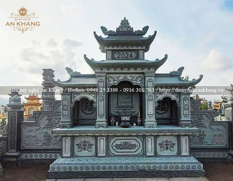 mẫu lăng thờ đá ba gian ba mái