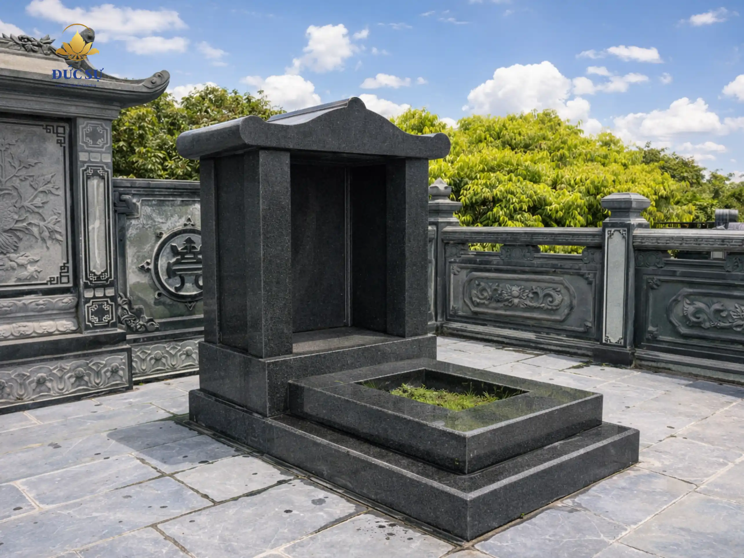 lăng mộ đá 1 mái đá hoa cương