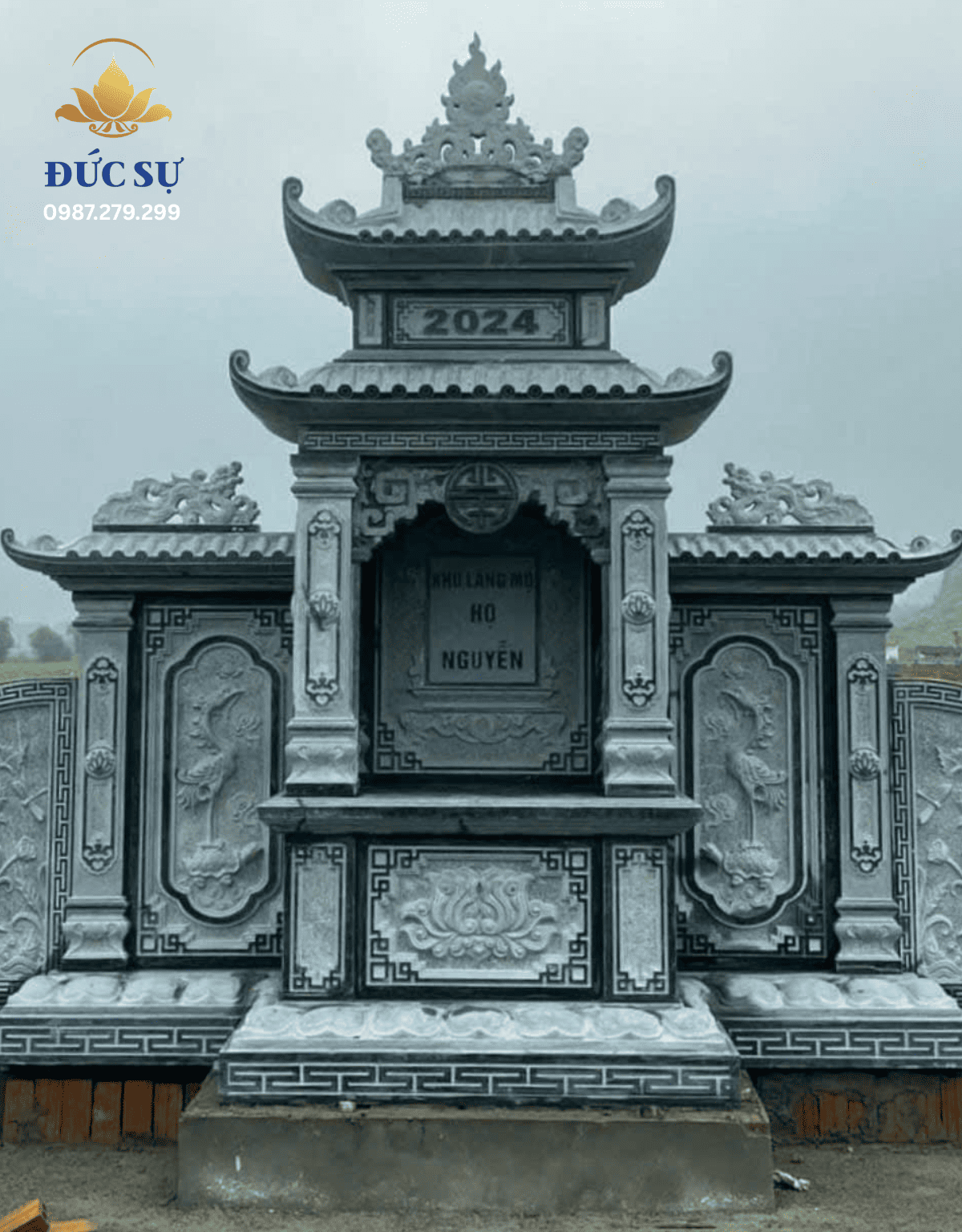 Lăng Thờ Đá Xám Ghi DS016