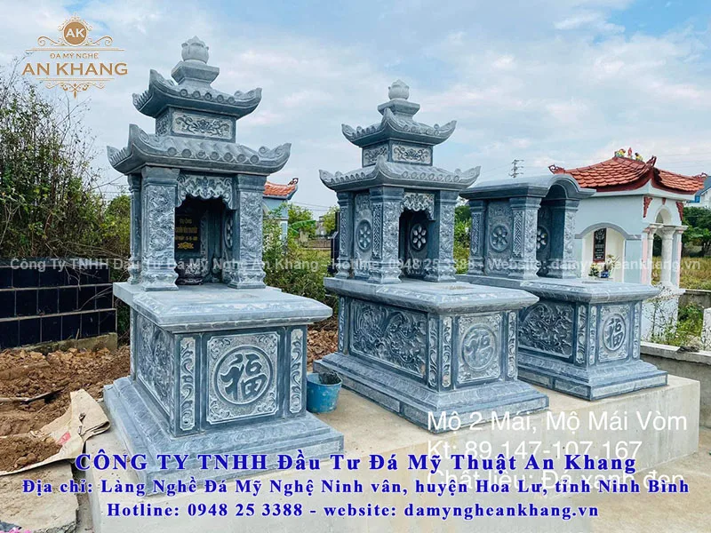 mộ đá 2 mái đẹp
