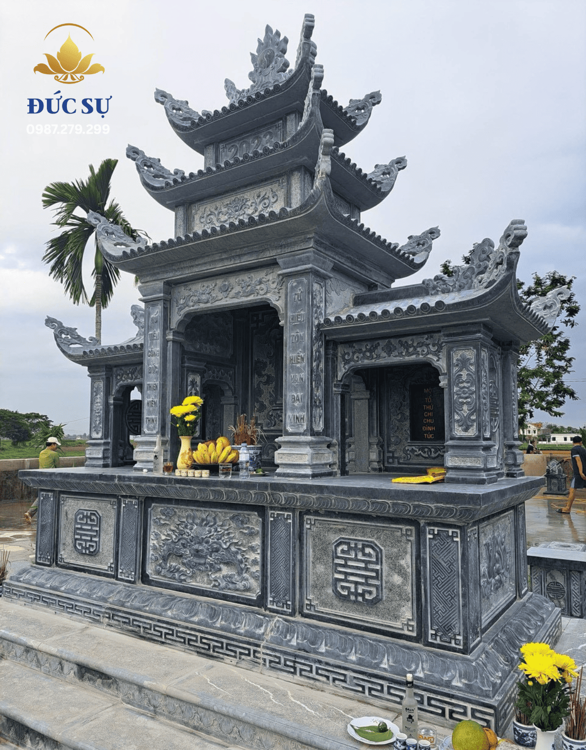 Lăng Thờ Đá Xám Ghi DS014