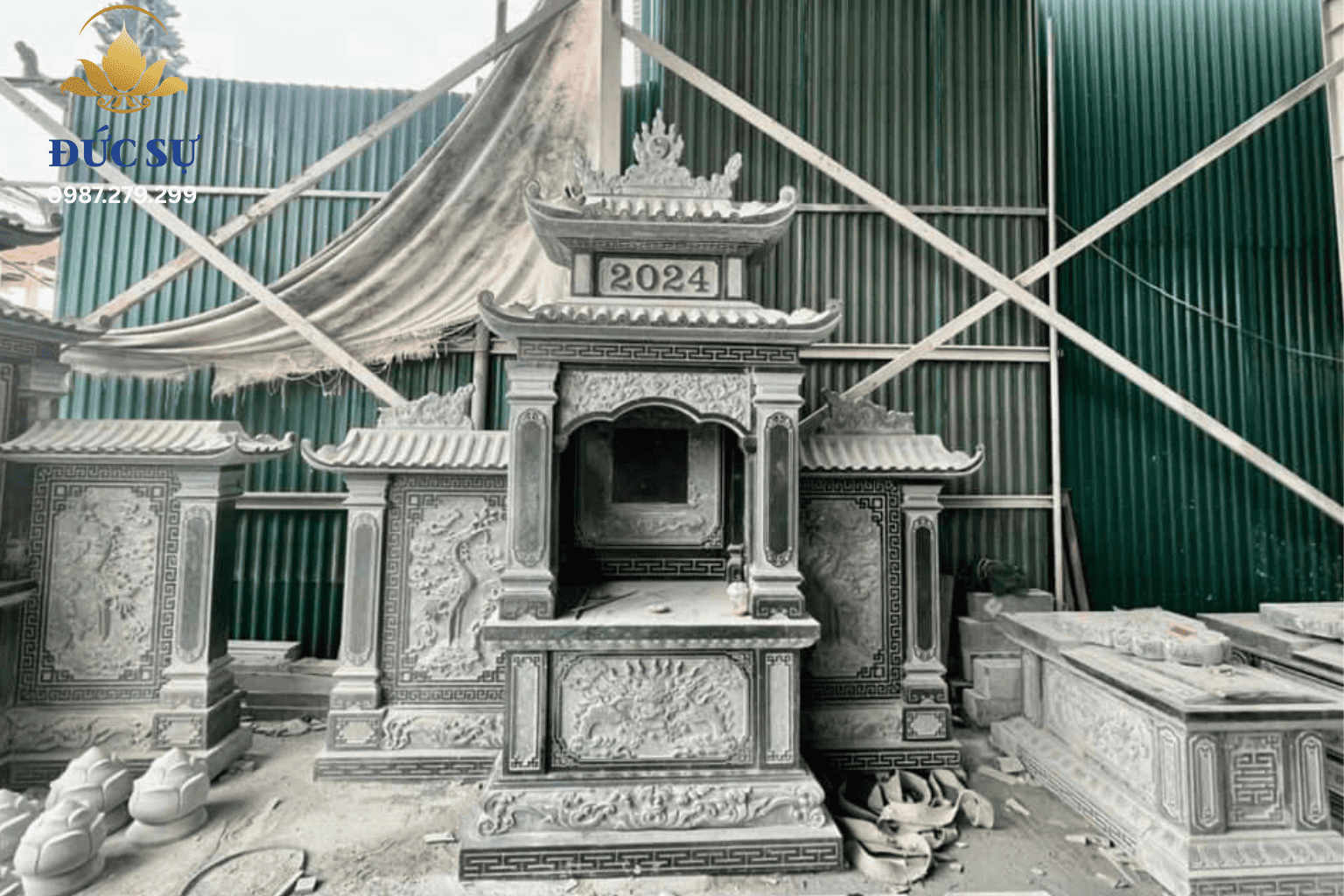 Lăng Thờ Đá Xám Ghi DS008